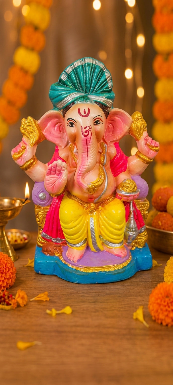 Ganesh Idol Eco Friendly - 10 inches